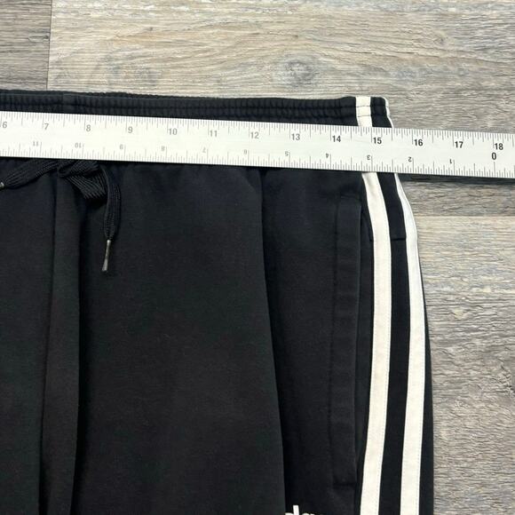 Adidas Essentials Black White 3 Stripes Mens L Warm Up Taper Jogger Track Pants - Picture 8 of 14